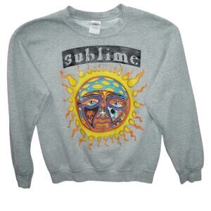 Sublime Sun Face Gray Crewneck Sweatshirt – Size S